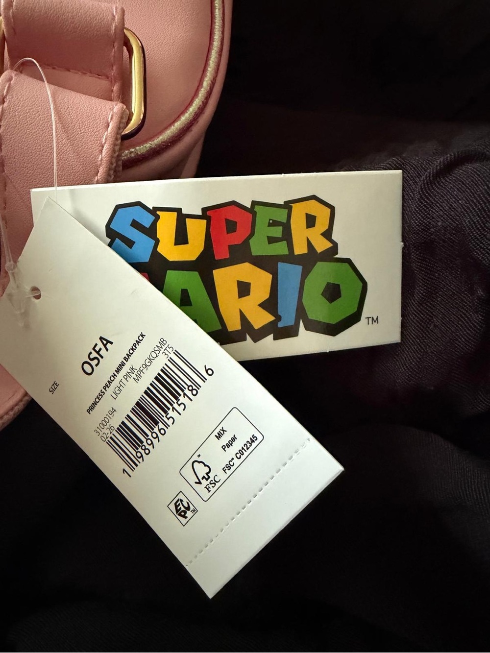 Nintendo Peach Pink Kids Backpack with Star Charm - Picture 3 of 3